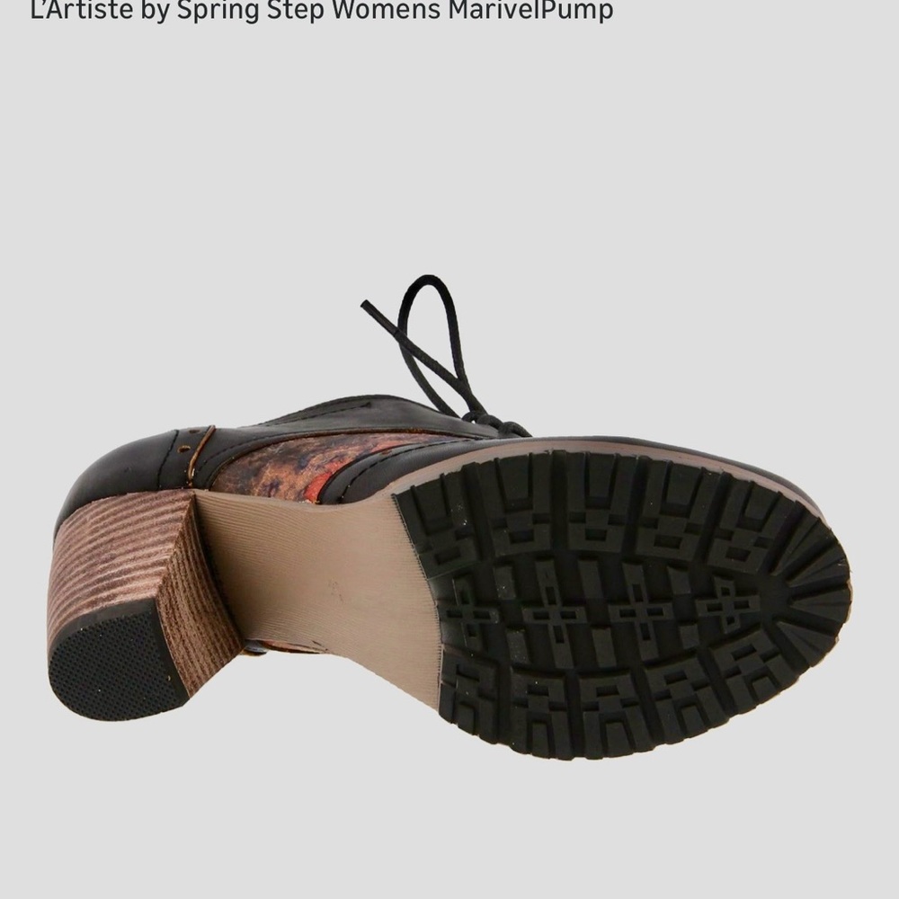 L’Artiste  / Spring Step  Heels - Black and Multicolor retro shoes , Oxford’s - Picture 4 of 10